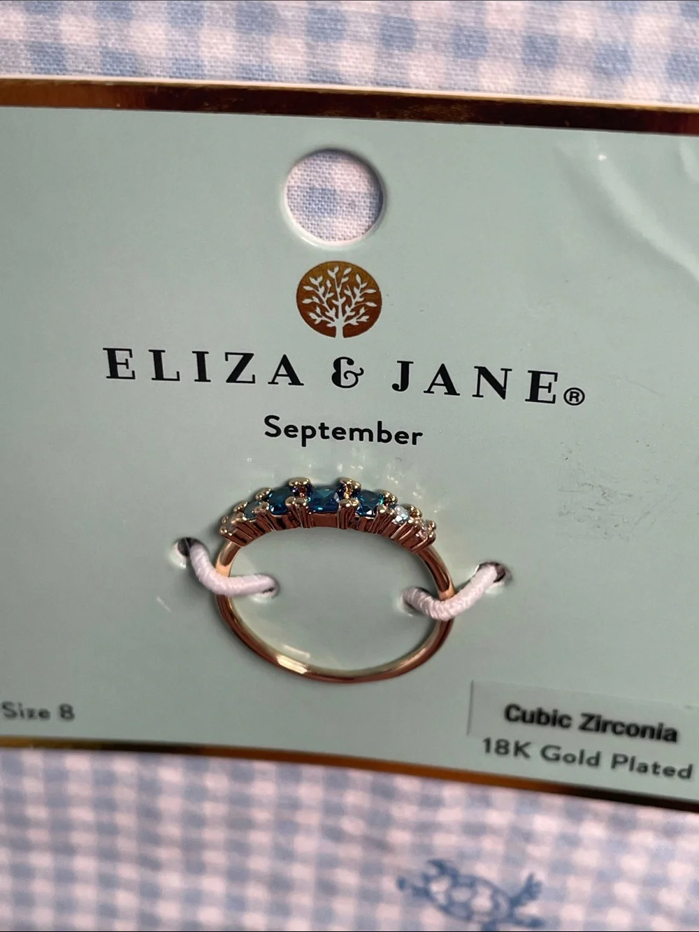 Eliza & Jane Blue Gold Ring Size 8